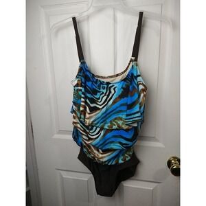 T.H.E. Triple Tier Mio One Piece Adjustable Strap Swimwear. Size 14